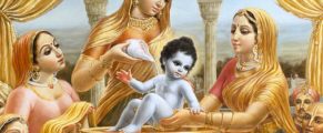 Mother Yashoda bathes Krishna